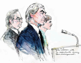 John Delorean With Co Defendants Arraignment